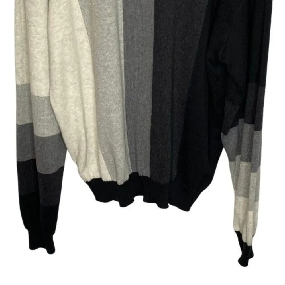 VTG 90s Bachrach Mens Color Block‎ Crew Neck Sweater XL Black Gray Retro Hipster